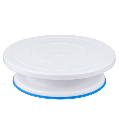 

11 inch Professional Revolving Cake Turntable Decorating Elegant White Stands with Non-Slip Base
