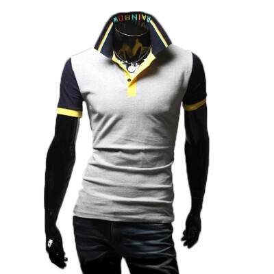 

Zogaa Mens Polo Shirt Contrast Color Fashion Slim Embroidery