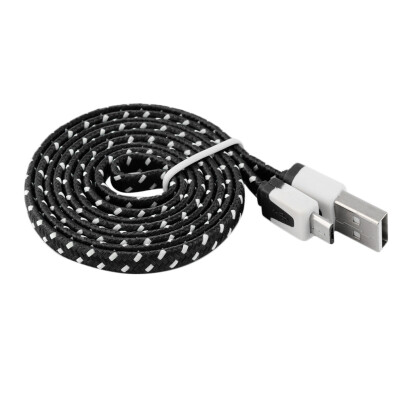 

1m Nylon Flat Braided Micro USB Charging Data Cable For Smartphone Mobile