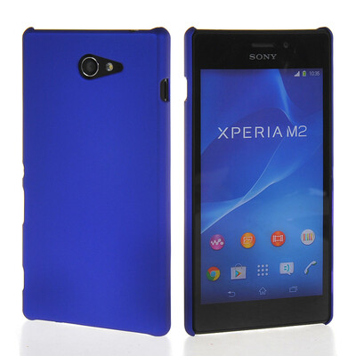 

MOONCASE Hard Rubberized Rubber Coating Devise Back чехол для Sony Xperia M2 Dark blue