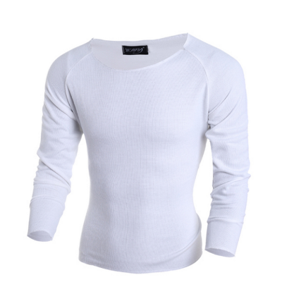 

Zogaa New Men's Knitwear Long Sleeve Slim Round Collar Pure Color