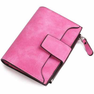 

Woman Wallet Short Credit Card Holder Wallet Women Coin Pocket Zipper Poucht Leather Wallet Interior Zipper Pocket