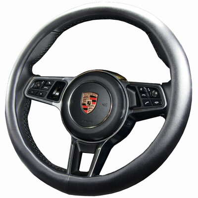 

AOYALE car leather steering wheel cover car car handle car lambskin cover four seasons universal ladies mens black