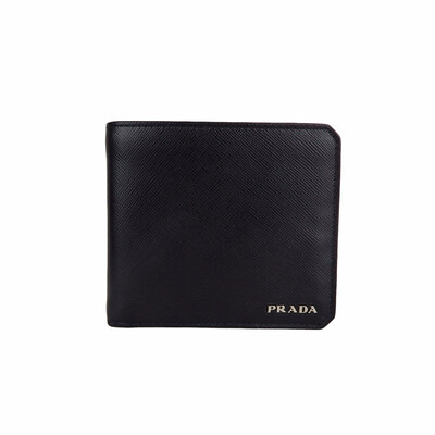 

Prada Multilateral Metal Label Black Change Wallet 2M0738