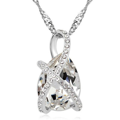 

WaterDrop Shaped Pendant Necklace Made With Crystal from Austrian Elements Maxi Crystal Collier For Women Mothers Day Gift 11355