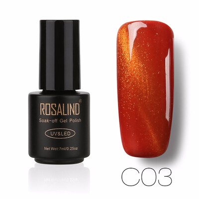 

ROSALIND Gel 1S 7ML Black Bottle 3D Cat Eyes Magnet Nail Gel Polish Effect C01-30 UV LED With Powder Glitter Nail Art