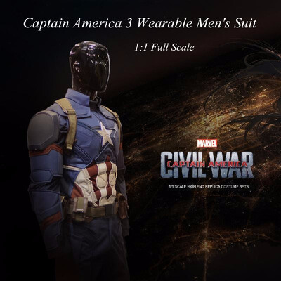 

11 Captain America 3 Wearable Mens Suit Superhero Cosplay Costume for Halloween Festival Party Decoration