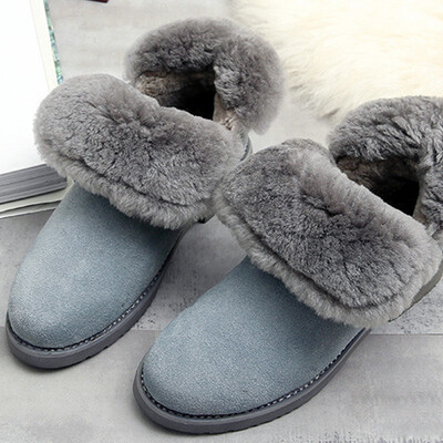 

Suede winter ankle boots women sheep fur inside women snow boots