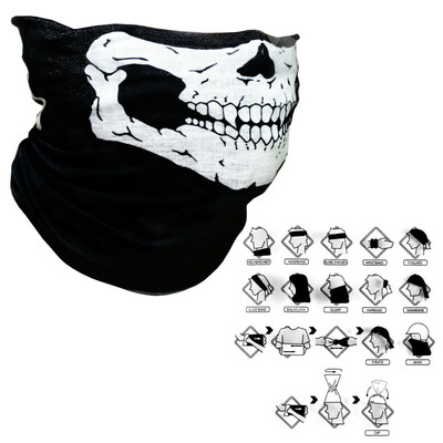 

Vogue Applied Bicycle Ski Skull Half Face Mask Ghost Scarf Multi Use Neck Warmer