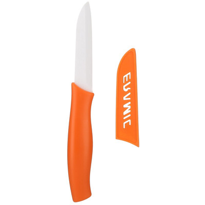 

Ice frost trumpet ceramic fruit knife peeler colored knife with sheath color random IC-32