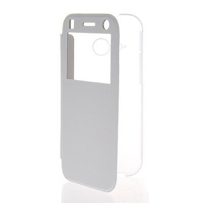 

MOONCASE Ultra Thin Leather Side Flip Pouch Hard board Shell Back ЧЕХОЛ ДЛЯ HTC One 2 Mini（ M8 Mini ) White
