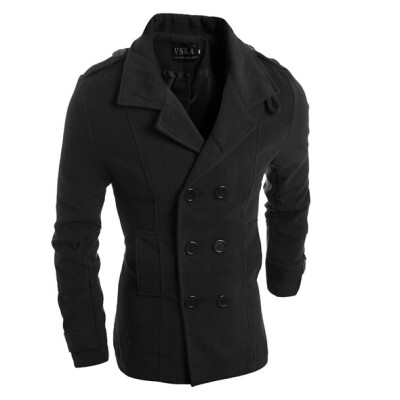 

Zogga New Autumn And Winter Mens woolen Overcoat Epaulet Double-breasted