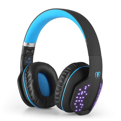 

Wireless HiFi Stereo Bluetooth 41 HeadsetNoise Cancelling LED effect wBuilt-in Mic&Wired Mode for PC Laptop Tablet TV