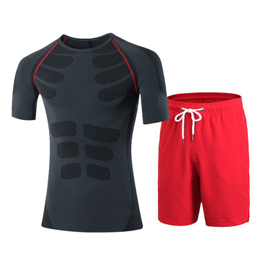 

Running Quick Dry Gym Sportswear T-Shirt Shorts Tracksuit Sets Men Sports Suit