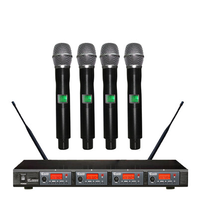 

4x100 Channel UHF Diversity Wireless Handheld Microphone Mic System