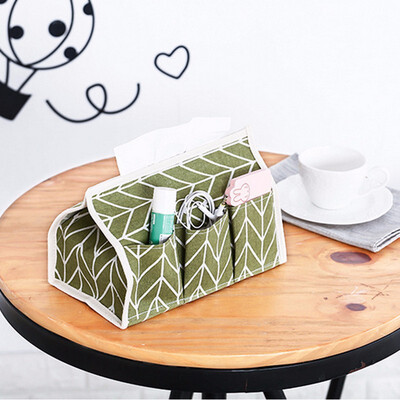 

6 Pockets Cotton Tissue Box Multifunctional Desktop Pumping Napkin Paper Holder