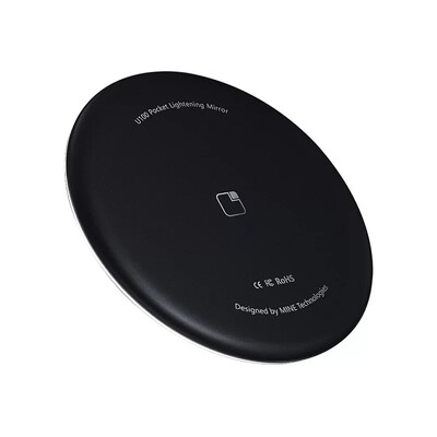 

Smart mini LED light adjustable makeup mirror portable rechargeable freshen up touch up mirror travel mirror with wireless charger