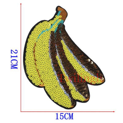 

twilingh Patches Sewing Iron-On Accessories Big Fruit Embroidered Sequined Patches For Clothing