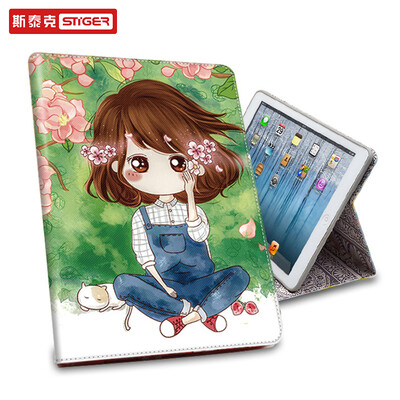 

Apple stiger iPad Pro105 inch protective cover shell flat thin anti-fall all-inclusive three-fold bracket leather case without keyboard pen groove rose gold