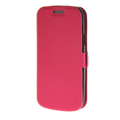 

MOONCASE Slim Leather Side Flip Bracket чехол для Samsung Galaxy S4 Mini i9190 Hot pink