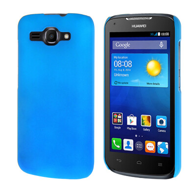 

MOONCASE Hard Rubberized Rubber Shell Back Protective Case Cover for Huawei Ascend Y520 Azure