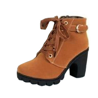 

Women's Wedge High Heels Platform Pump Nubuck PU leather Lace Up Ankle Boot Shoe