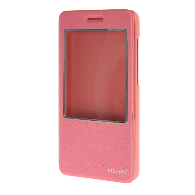 

MOONCASE Huawei Honor 4X Case Slim Window View Design Flip Leather Bracket Back Case Cover Pink