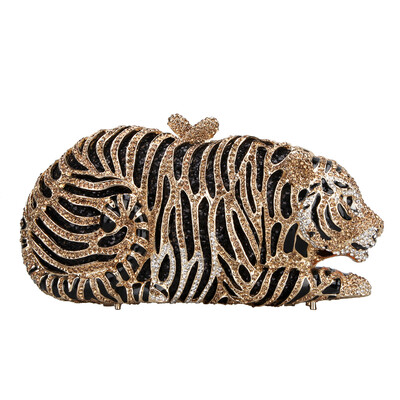 

Fawziya Tiger Clutch Purse Bling Rhinestone Clutch Evening Bag