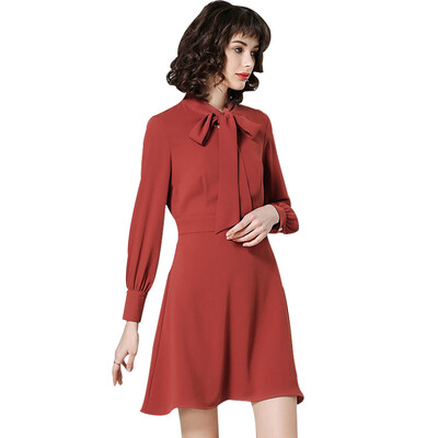 

BURDULLY Fashion New Dresses Women Loose Solid Dress 2018 Spring Casual Long Sleeves Dress Slim Elegant Party Short vestidos