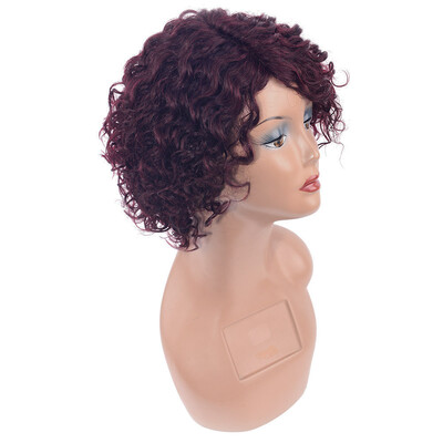 

CHOCOLATE Short Bob Wigs Brazilian Remy Hair Curly Wigs for Women Curly Short Bob Wigs Side Part