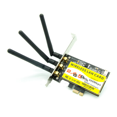 

For Intel 5300AGN 24G 300Mbps5G 450Mbps Dual Band Desktop PCI E Wireless Card WiFi Adapter 3 AC dual band Antenna