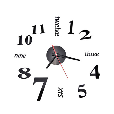 

Modern Art DIY Large Wall Clock 3D Sticker Design Home Office Room Decor