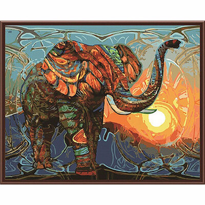 

Frameless DIY Oil Painting By Numbers Hand Painted Modern Wall Canvas Painting Picture For Living Room Elephant