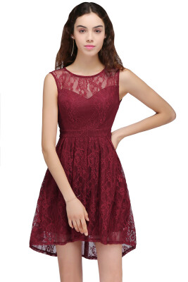 

Evening Dresses 2018 Backless Lace Plus size Burgundy Prom Gown Formal Christmas Dress Cheap Party Dresses Robe De Soiree