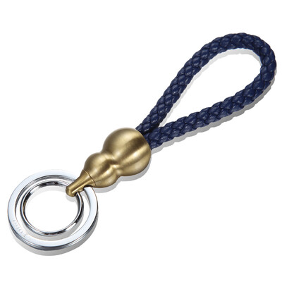 

Authentic zobo car keychain fashion hand-woven rope double ring treasure hoist key ring ZB-939 gold blue car gift gift