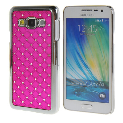 

MOONCASE Galsxy А3 Футляр Роскошные Chrome горный хрусталь Bling Звезда задняя крышка чехол для Samsung Galsxy А3 ярко-розовый