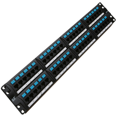 

Shanze SAMZHE BL6-48 CAT6 six gigabit high-end engineering gold-plated version of the 2U 48-port network patch panel cabinet patch panels
