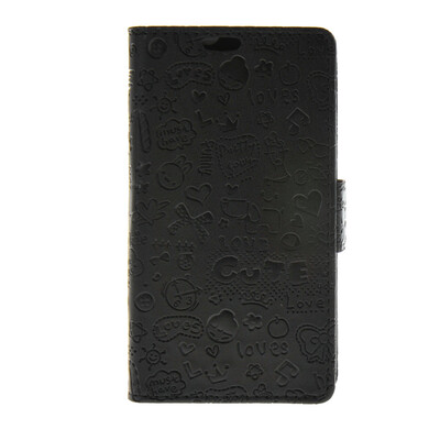 

MOONCASE Cute Little Witch Leather Side Flip Wallet Card Holder Stand Pouch ЧЕХОЛ ДЛЯ Sony Xperia E4G Black