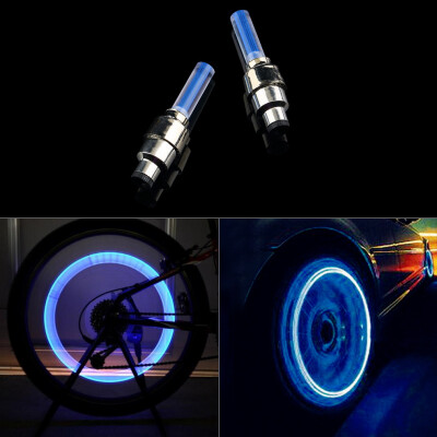 

2X Car Bike Bicycle Tire Wheel Valve Led Flash Flashlight Alarm Light Safety