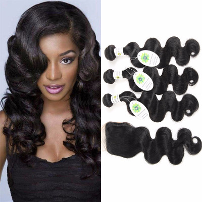 

Brazilian Body Wave With Closure 3 Bundles Brazilian Virgin Hair Body Wave With Closure 7a Grade Unprocessed Human Hair Weave