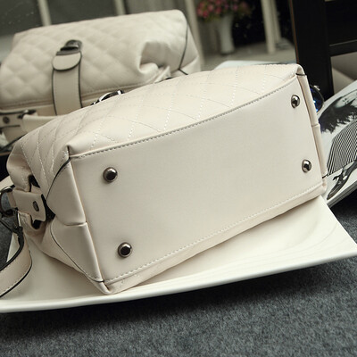 

Womens Lock Quilted Plaid Leather Messenger Handbags Scrub Purse Crossbody Bags