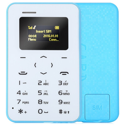 

AIEK Q2 096 inch Ultra-thin 48mm Card Mobile Phone Low Radiation with FM Radio Audio Player Alarm Bluetooth calculator