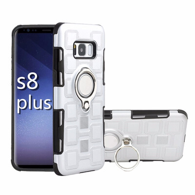

SHS Phone Case For Samsung Galaxy S8S8 PlusNote 8 Luxury Armor Ring Bracket Silicon TPU Lattice texture Protection