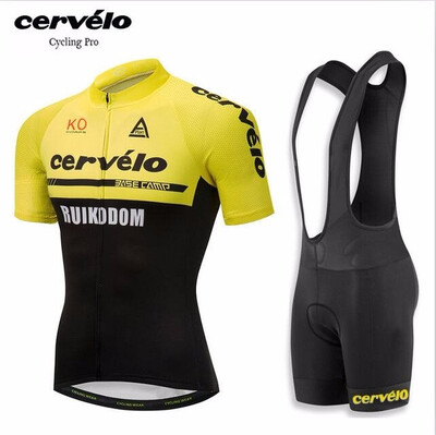 

UCI 2018 pro team Cervelo men women summer short sleeve cycling jersey bicycle clothing quick dry road MTB bike jersey bib shorts