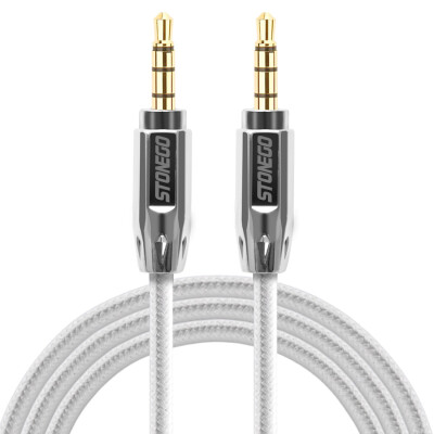 

STONEGO 35mm Auxiliary Audio Cable Male to Male Stereo AUX Cable Zinc Alloy Polished Metal Connectors Nylon Braided Cord