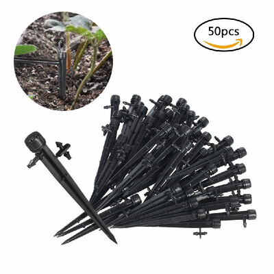 

50pcs 360 Degree Adjustable Drippers Water Flow Irrigation on Stake Emitter Drip System