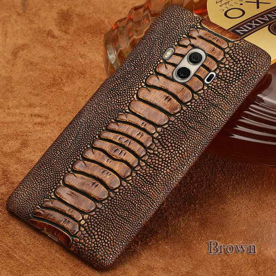 

Genuine Leather Phone Case For Huawei Mate 10 Case Ostrich Foot Texture For P10 P20 Pro Back Cover