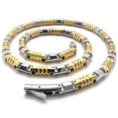 

Hpolw Unique super Large High Quality Jewelry Heavy Mens Gold Silver Stainless Steel Spring buckle Necklace for men Chain 6mm 20"