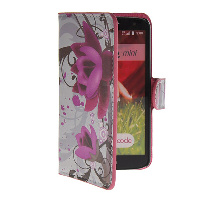 

MOONCASE Flower style Leather Side Flip Wallet Card Slot Stand Pouch чехол для LG G2 Mini