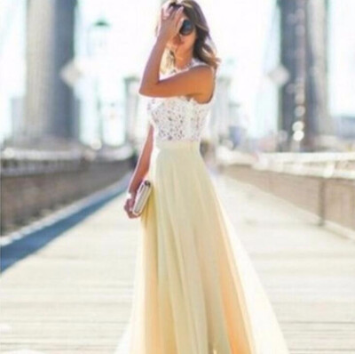 

New Arrival Sring Evening Party Hollow Out Beach Dress Womens Boho Sleeveless Maxi Dress Party dresses